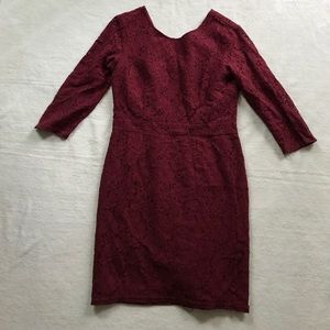 Merona Burgundy Lace Dress